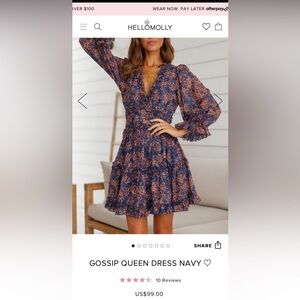 Hello Molly ‘Gossip Queen Dress Navy’